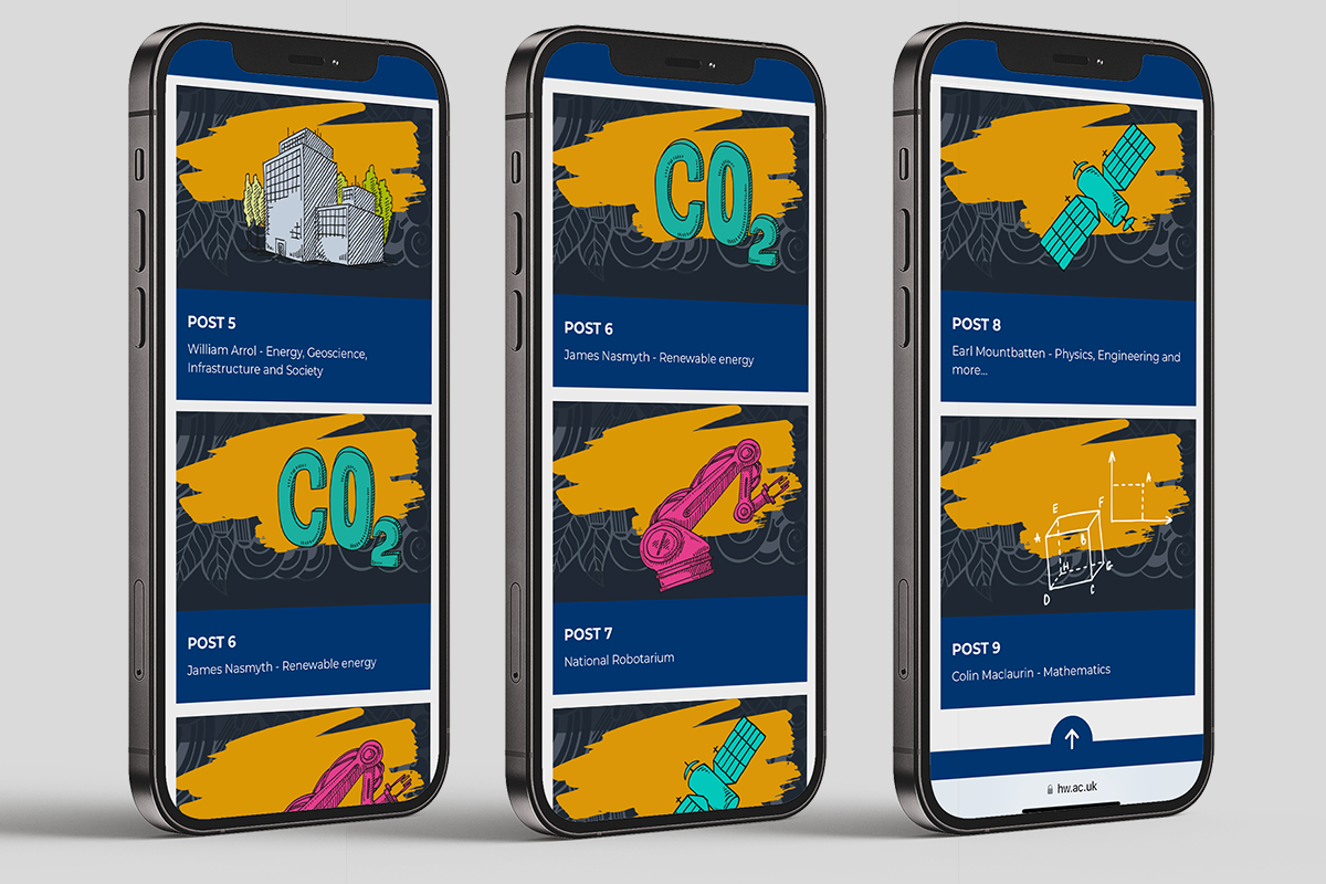 Image shows a second mock-up of how the Discovery Trail webpage appears on an iPhone